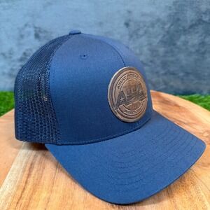 Yupoong The Classics Navy Blue AHA Adult Hockey Association Leather Patch Hat